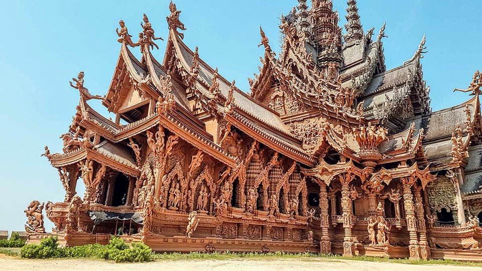 Private van tour from Bangkok to Pattaya — Sanctuary of Truth wooden temple and Pattaya Bay, Thailand 2026