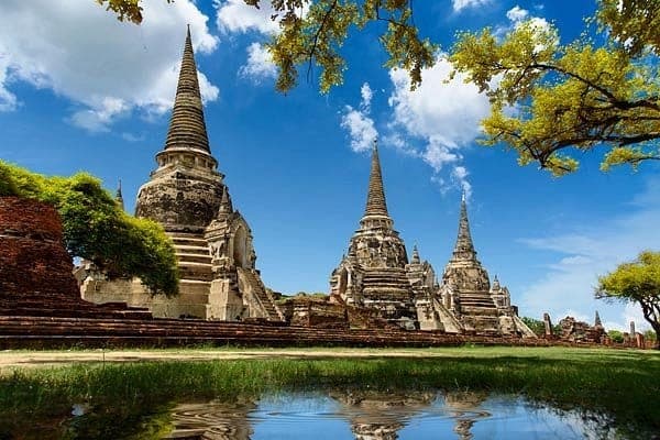 Wat Phra Sri Sanphet three chedis Ayutthaya Thailand UNESCO ruins