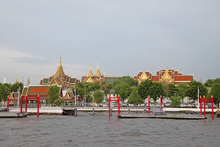 Chao Phraya River Bangkok Thailand Grand Palace view