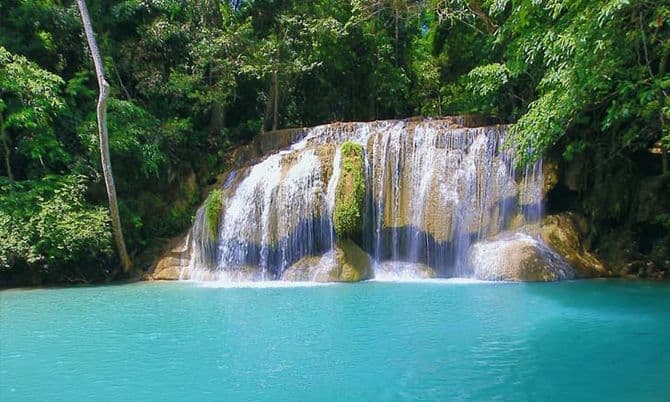Erawan Waterfalls emerald green pools Erawan National Park Kanchanaburi Thailand