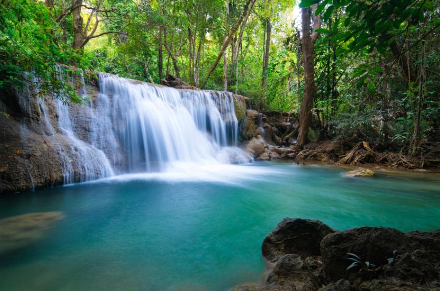 Erawan Waterfall emerald pools tier 3 Erawan National Park Kanchanaburi Thailand
