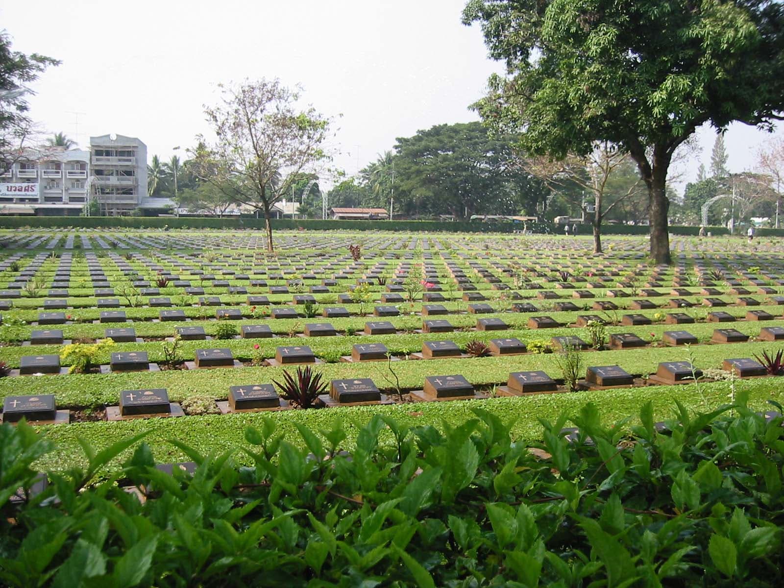 Kanchanaburi War Cemetery Allied POW graves Death Railway Thailand
