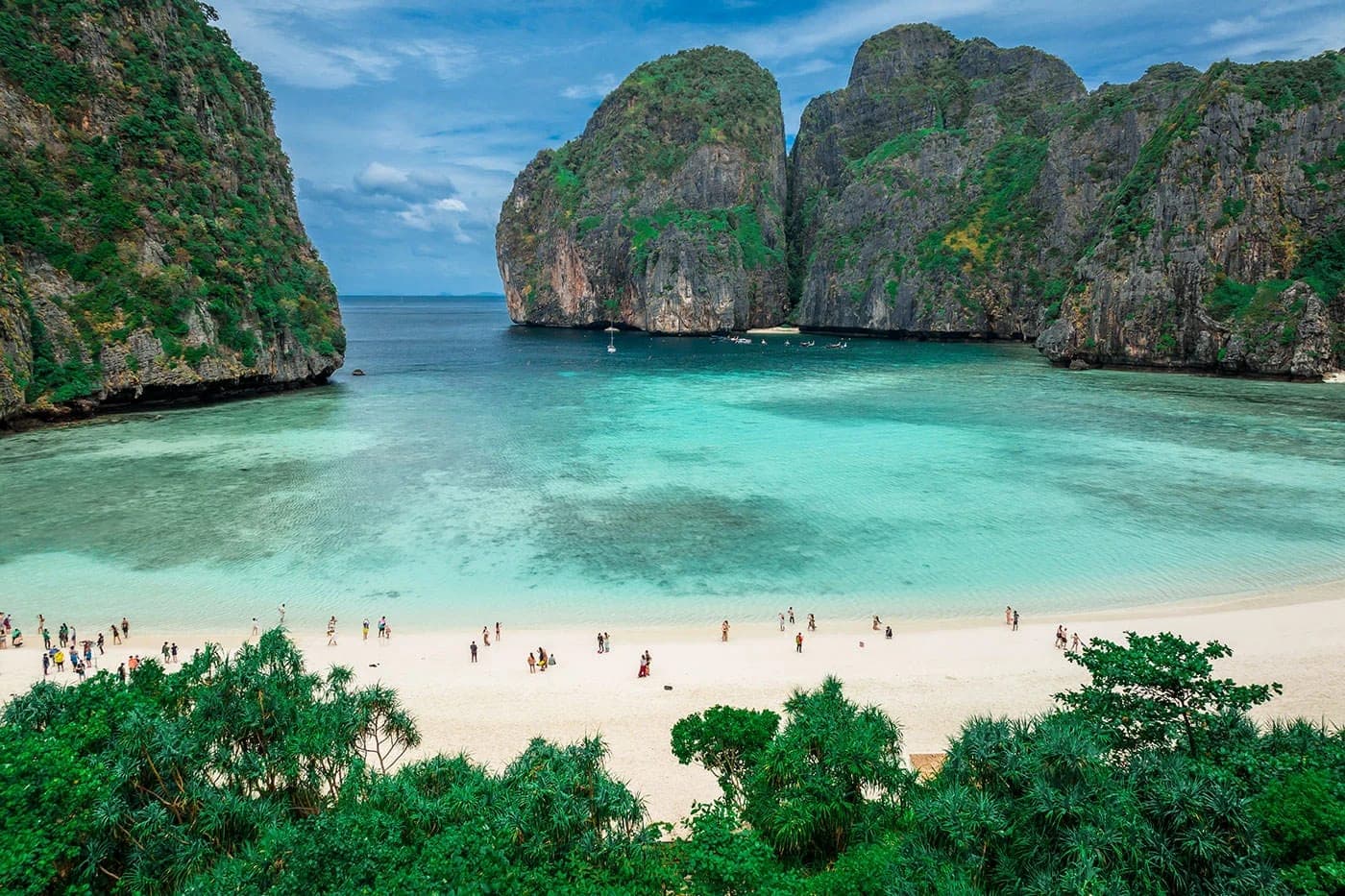 Maya Bay boardwalk 2026 — no swimming, boardwalk access only to protect the coral