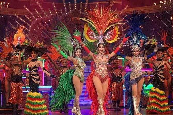 Alcazar Cabaret Show Pattaya full ensemble finale number with the complete cast on stage