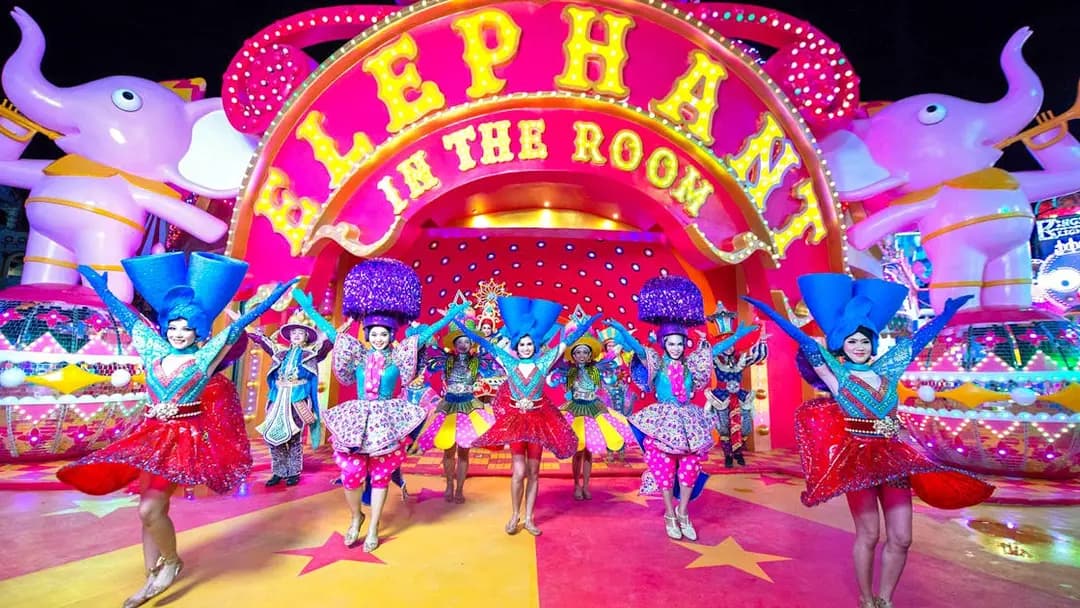Carnival Magic Phuket parade floats performers and traditional Thai festival costumes