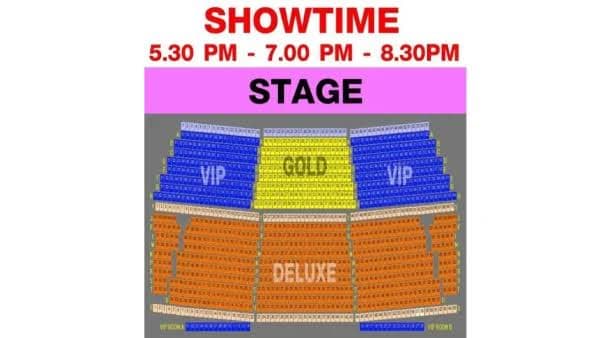 Colosseum Show Pattaya Gold seat front and centre view of the stage