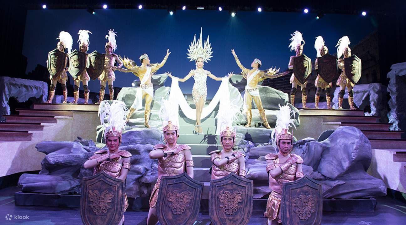 Colosseum Show Pattaya katoey ladyboy showgirls in the finale on stage Pattaya