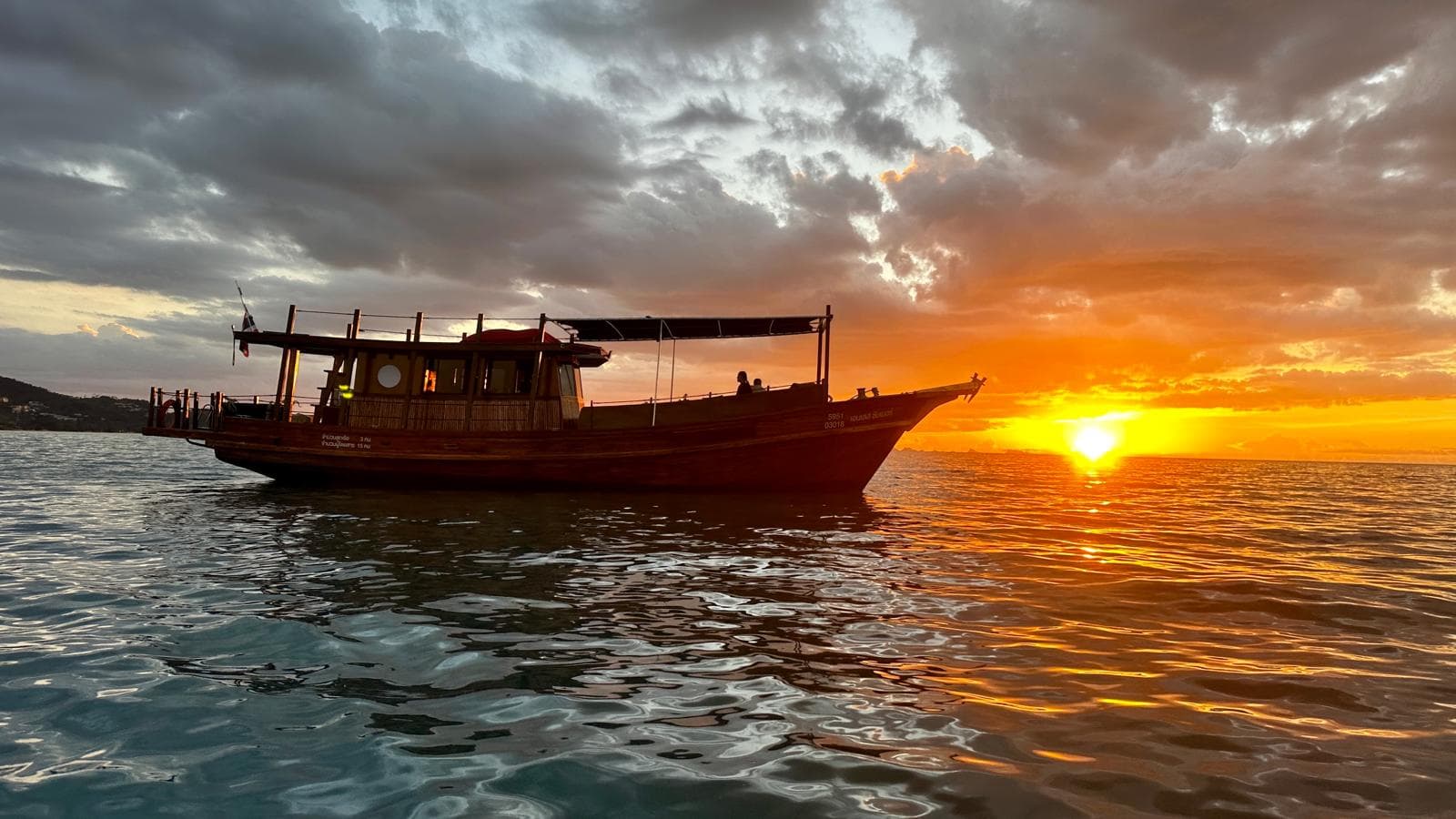 Golden sunset cruise aboard the Endless Summer wooden trawler Koh Samui