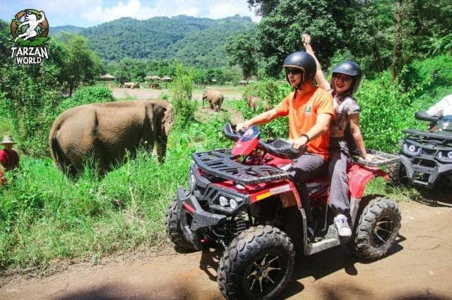 ATV on the dirt trail circuit at Tarzan Adventure Pattaya