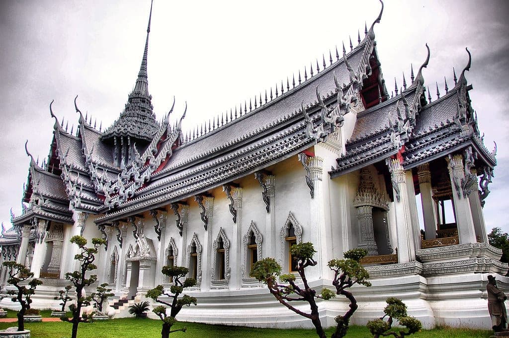 Sanphet Prasat Palace replica at Ancient City Muang Boran Samut Prakan Thailand scale model Ayutthaya