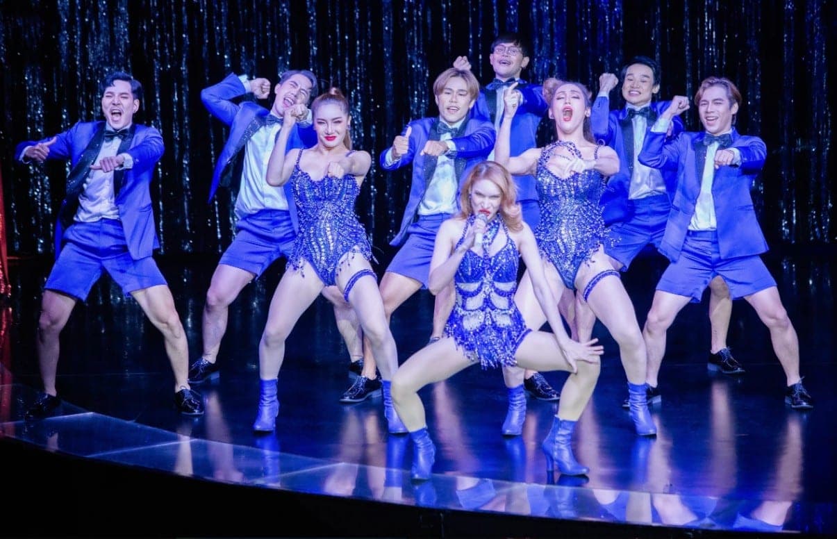 Transgender artists in dazzling costumes at Calypso Cabaret Bangkok Thailand