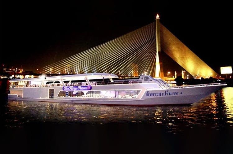 Chao Phraya Princess dinner cruise ship on the Chao Phraya River Bangkok at night