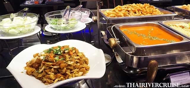 Chao Phraya Princess vegetarian Indian section with Paneer Masala and Dal Tadka Bangkok
