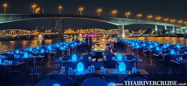 Royal Princess Cruise open-air rooftop deck dining on the Chao Phraya River Bangkok