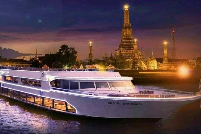 White Orchid River Cruise open-air rooftop deck on the Chao Phraya River Bangkok