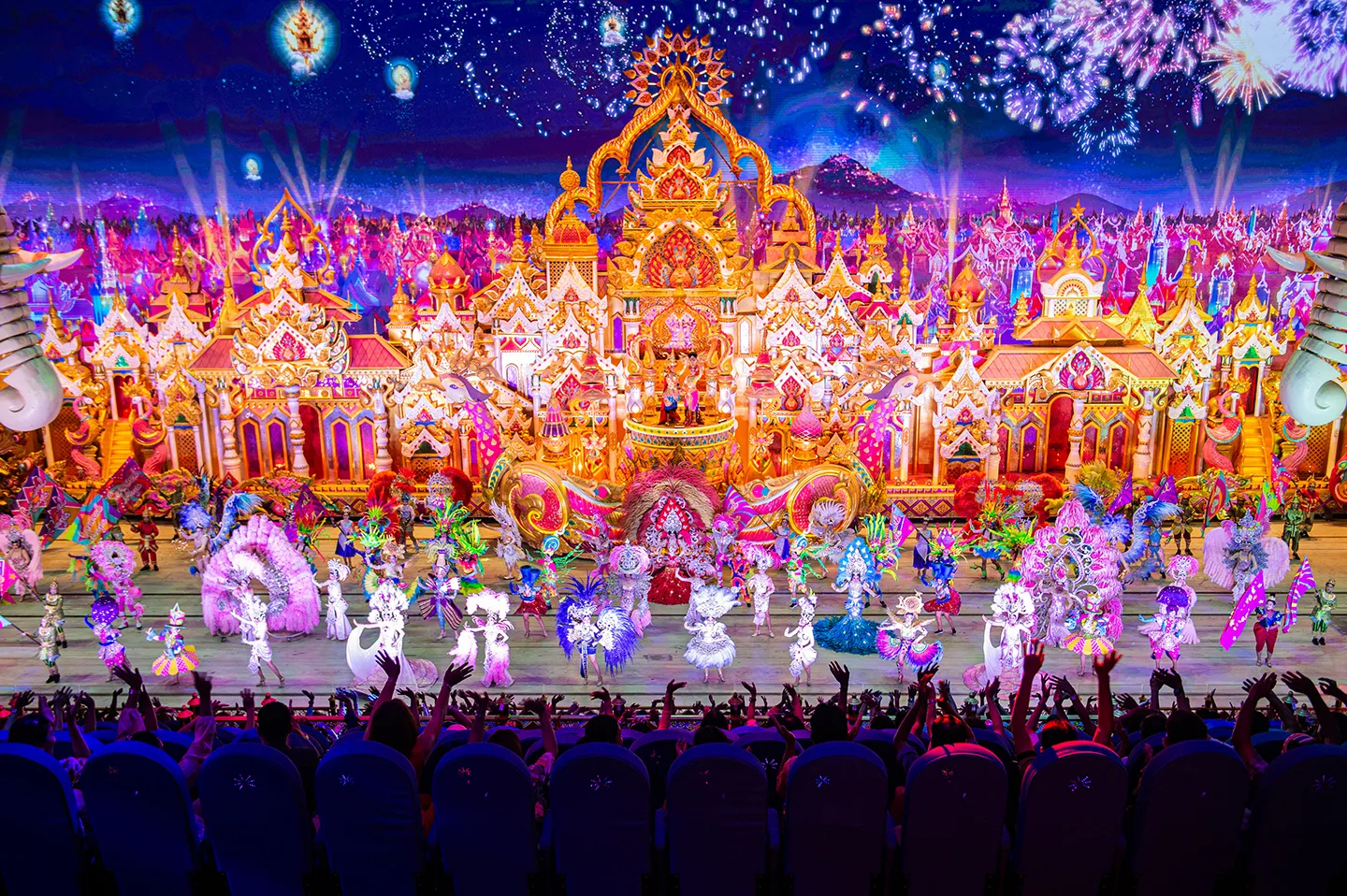 Carnival Magic Phuket Grand Carnival Parade show inside the 2000 seat Paradium theatre