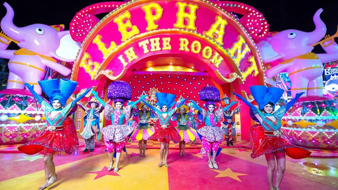 Carnival Magic Phuket parade floats performers and traditional Thai festival costumes