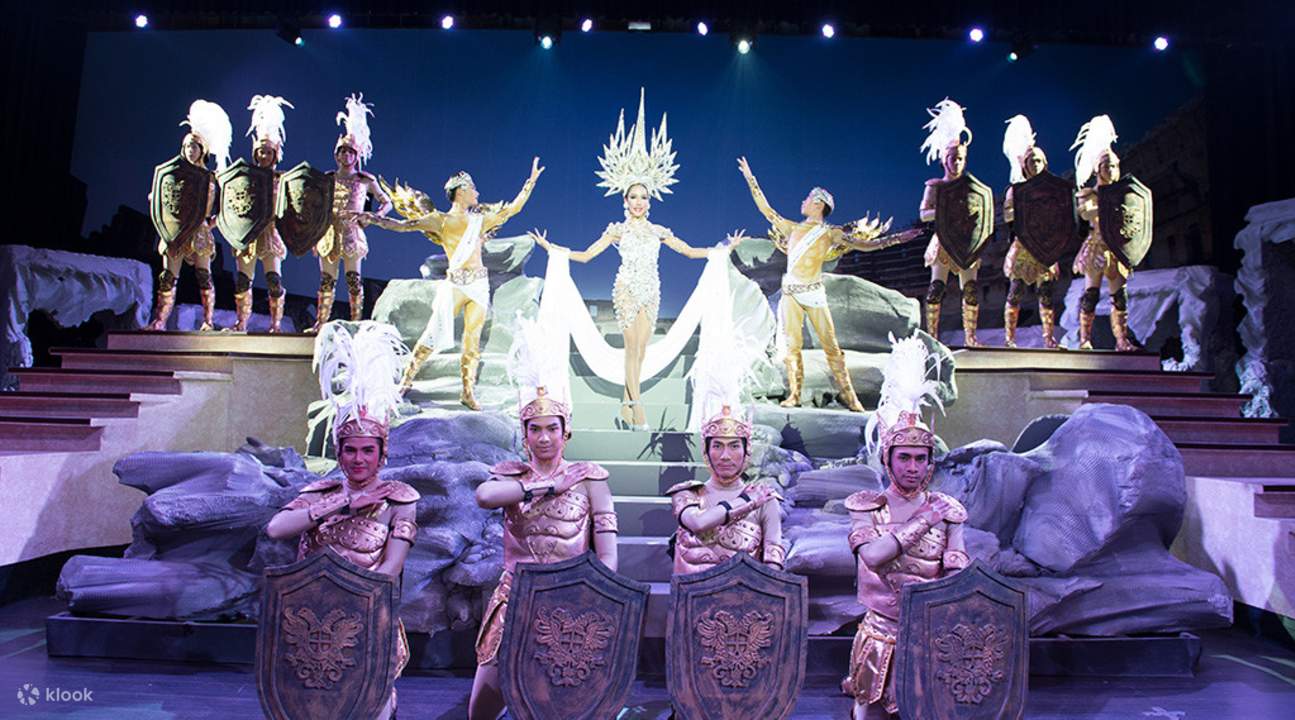 Colosseum Show Pattaya katoey ladyboy showgirls in the finale on stage Pattaya